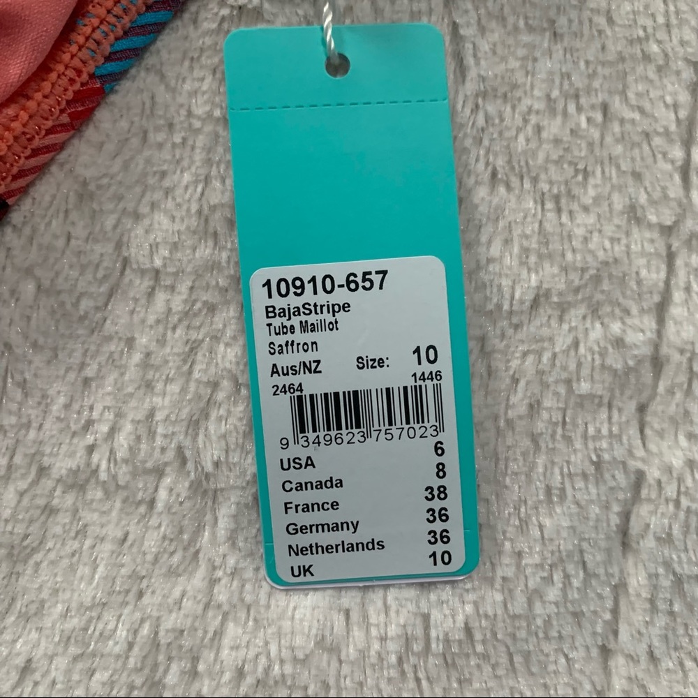 NWT Seafolly Baja Striped Tube Maillot One Piece - Picture 7 of 13